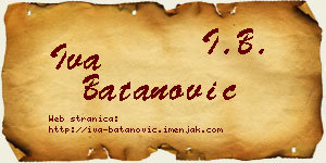 Iva Batanović vizit kartica